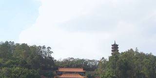 广州南沙天后寺的倾斜
