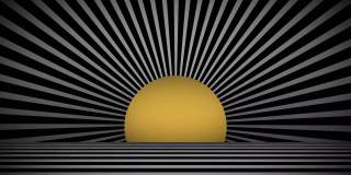 抽象豪华黑白斑马图案与太阳在隧道背景股票视频