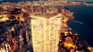 鸟瞰图香港城市天际线视频素材模板下载
