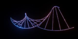 DNA螺旋螺旋三维动画与黑色背景和粒子。