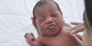 新生婴儿混合种族泰国-尼日利亚民族。