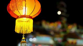 中国的灯笼和舞龙在中国新年。视频素材模板下载