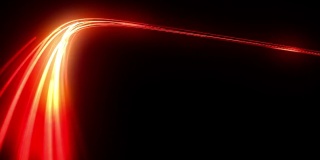 美丽的抽象红绿灯移动非常快。橙色光线在黑暗中运行和闪烁的高速时间流逝。铃声制作成循环播放3 d动画。