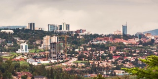 卢旺达基加利城市天际线和周边地区的时间推移