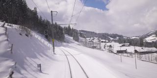 在瑞士的冬天，透过火车的窗口看风景