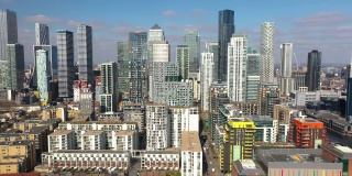 英国首都商业金融区与银行和公司，鸟瞰图