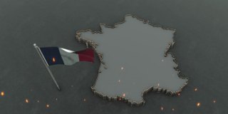 法国地图背景4K