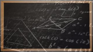 数字动画的数学方程和图表漂浮在黑板上视频素材模板下载