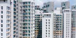 香港九龙高密度的公共住宅