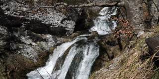 春季下奥地利的特雷福林瀑布