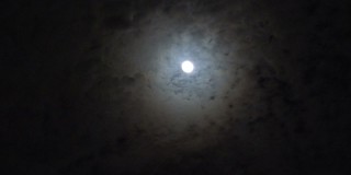 美丽的满月在多云的夜晚天空
