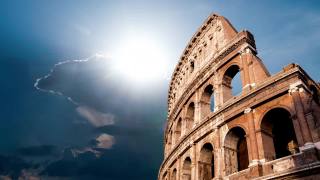 时间流逝:意大利罗马的古罗马斗兽场视频素材模板下载