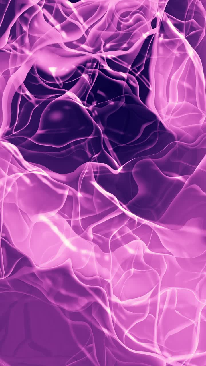 垂直紫色抽象波浪明胶，液体和熔融玻璃看背景3d可循环股票视频