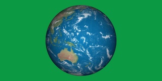 《世界，行星地球》在绿色屏幕动画中旋转。循环动画。