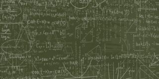 动画的文字回学校，在黑板上的数学计算