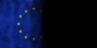 欧盟旗帜上闪烁着紫光的动画