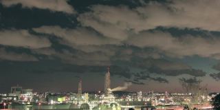 横滨市工厂夜景的延时拍摄