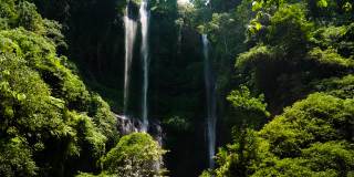 美丽的热带瀑布。印尼巴厘岛
