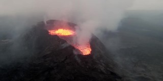 冰岛Fagradalsfjall火山爆发FPV无人机飞越视频