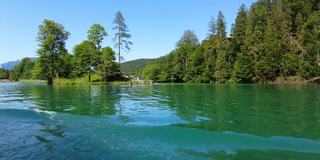 贝希特斯加登湖Königssee，一个阳光明媚的夏日