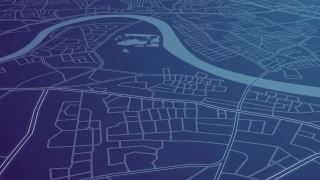 城市网格地图的动画。鸟瞰图，gps地图导航系统。城市街道，搜索方向，追踪或地址。测绘技术和定位定位高科技运动背景视频素材模板下载