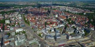 德国乌尔姆古城鸟瞰图。