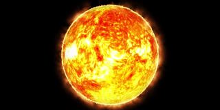 3d渲染太阳表面的火山。太阳表面起伏的熔岩。3d渲染太阳超过4k分辨率。