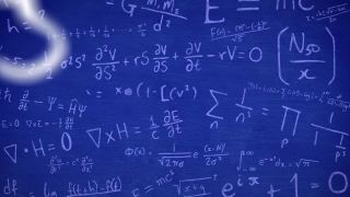 数学方程在蓝色背景上移动的动画视频素材模板下载