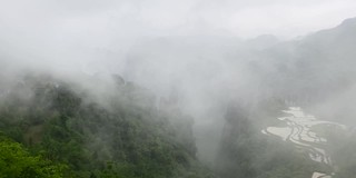 张家界国家公园鸟瞰图，农田建在山顶