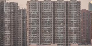 北京大型公寓楼的时间流逝。