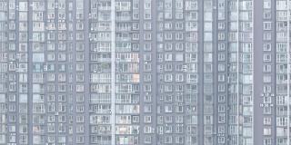 北京公寓楼从傍晚到早晨的时间流逝。