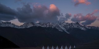 延时摄影，美丽雪山