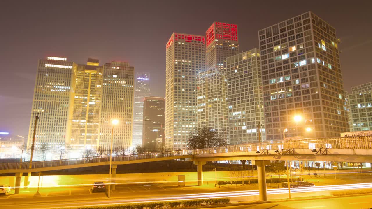 北京的夜晚时光流逝