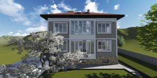 现代住宅3D渲染动画。用增强现实技术改善你的家。