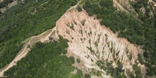 岩石形成的鸟瞰图Stob金字塔，里拉山，保加利亚