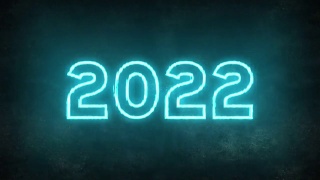 2022年的霓虹灯号即将到来的新年视频素材模板下载