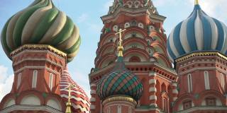 莫斯科红场。俄罗斯莫斯科主广场上的大教堂罗勒穹顶。俄罗斯的风景