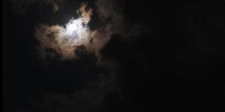 满月与云彩。