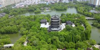 航拍中国济南城市景观