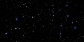 动画的蓝色，灰色和白色像素之字形发光的星星移动在黑色