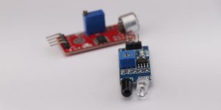 arduino红外传感器和声音传感器模块，旋转工作台上的各种arduino传感器