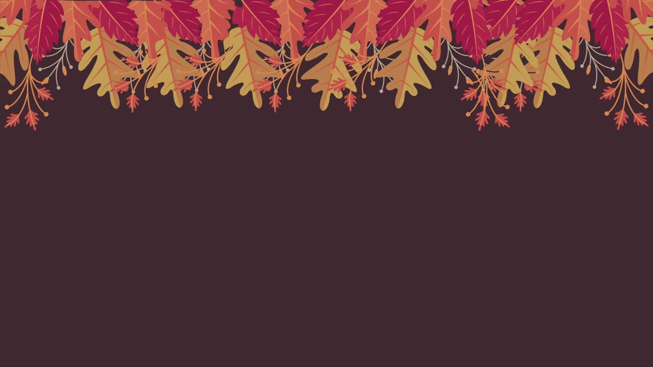 你好秋天动画与树叶图案