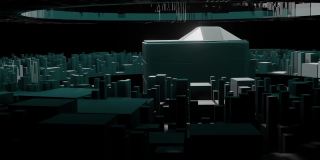 干净的未来外星科幻幻想的动画景观- 3d渲染