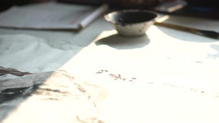 中国传统，书法家用毛笔写字视频素材模板下载