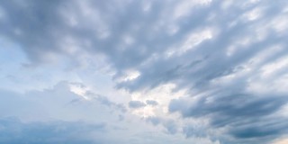 4K时间的流逝美丽的空气戏剧性的宏伟惊人的蓝天天气自然蓬松的白云在傍晚日落。