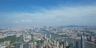 俯视图琶洲在广州，中国