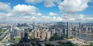 中国广州琶洲的俯视图
