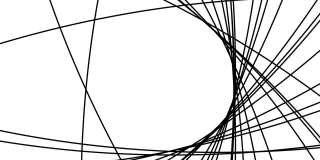 黑色线条抽象运动背景。黑白网计算机生成循环抽象几何运动背景。环形背景的公司标志，标题，信息显示。