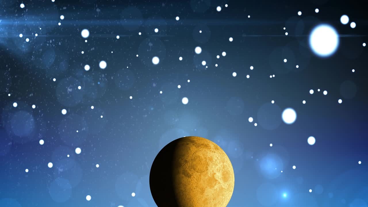 宇宙中满月和星星的动画