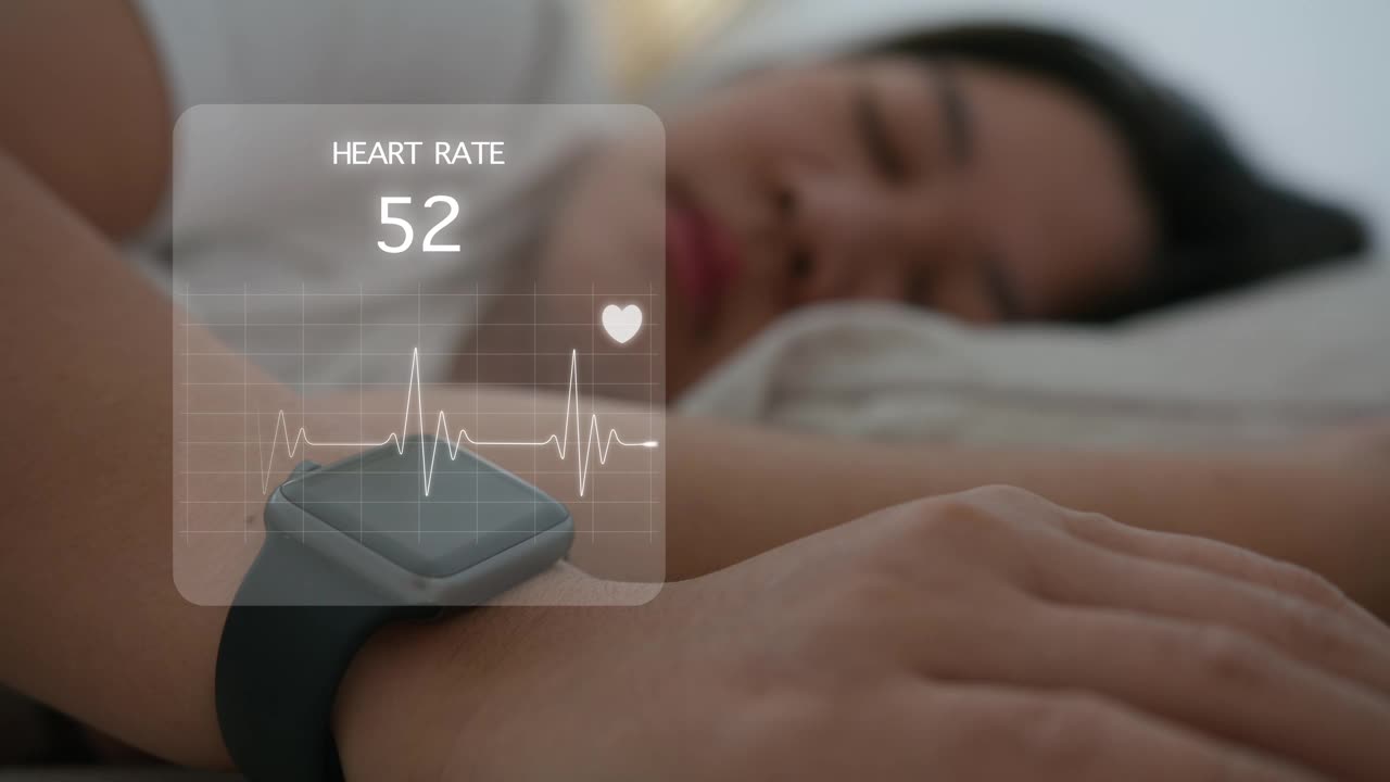 可穿戴健康监测睡眠跟踪护理智能手表技术。